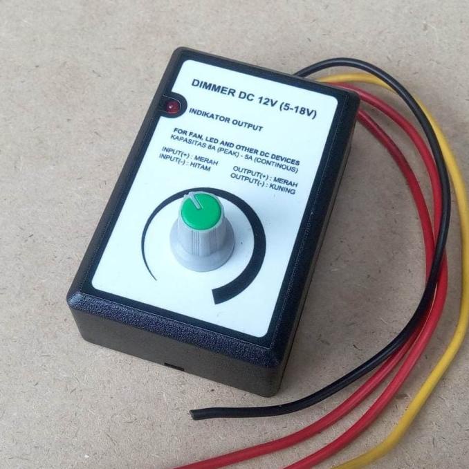 Dimmer DC 12V (5-15V) 8A untuk Fan/Kipas, LED, Dinamo, Motor DC