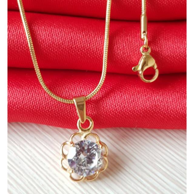 Kalung titanium gold / titanium import / fashion wanita Antikarat GN18