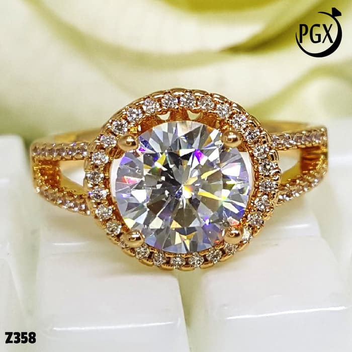 Cincin Berlian Replika Perhiasan Xuping Asli Original Lapis Emas Z358