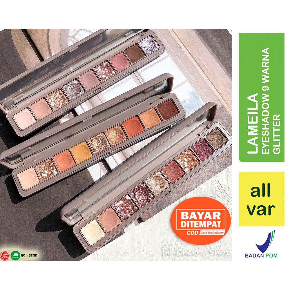 [9 COLOR] [EYESHADOW GLITTER] LAMEILA Eyeshadow 9 WARNA Korean Eyeshadow Palette ORIGINAL Pigmented Eyeshadow Murah Glitter