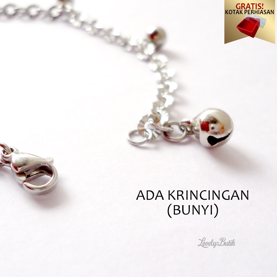 Promo Gratis Kotak Perhiasan Lovelybutik Gelang Anak 3 - 10 Tahun Gelang Tangan Dewasa Titanium Anti Karat Model Terbaru Bola Kerincingan Berbunyi
