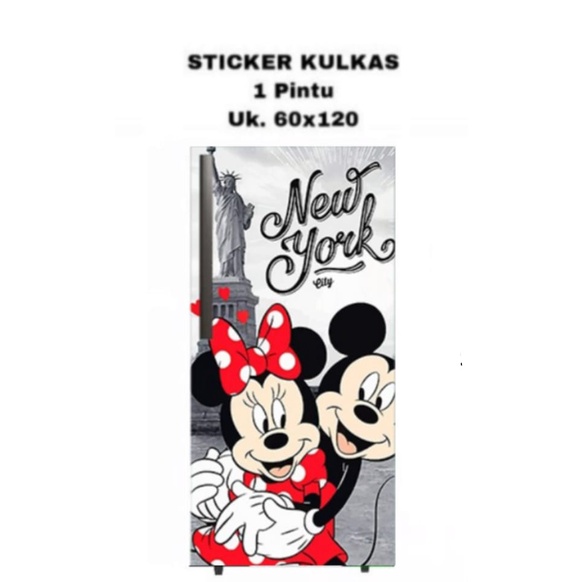 Stiker Kulkas 1 Pintu Motif Mini & Micky Mouse SA