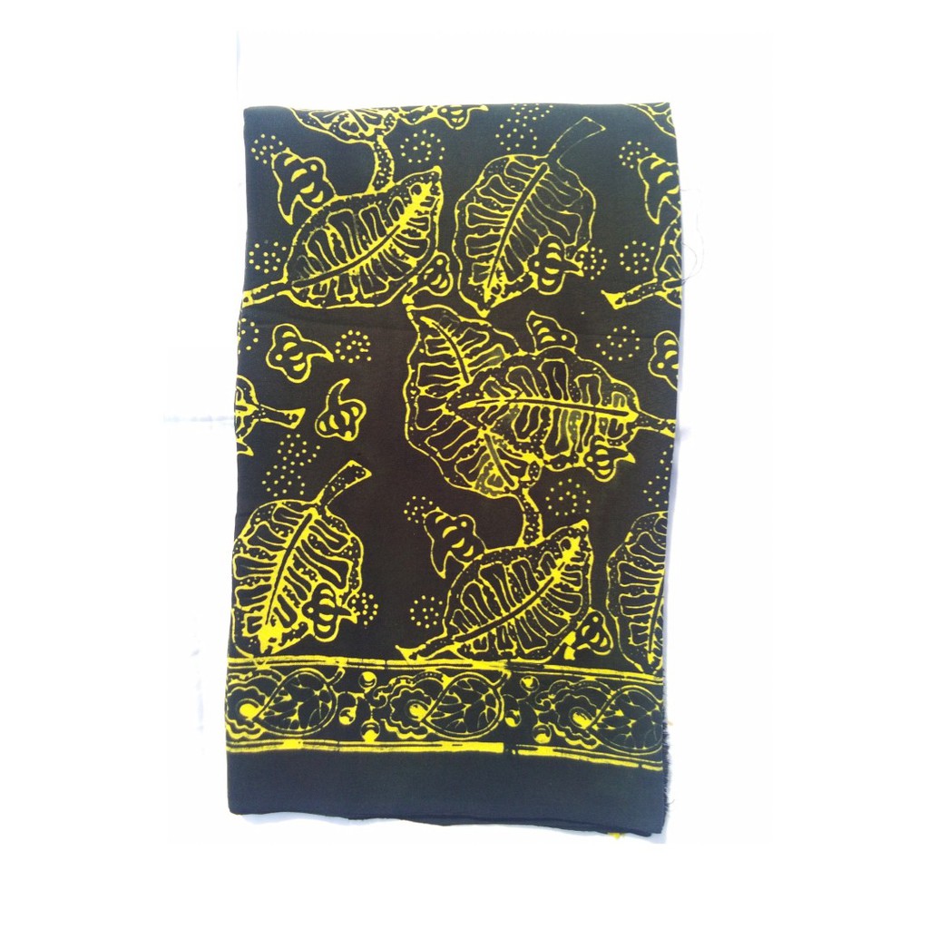 Jual Kain Batik Cap Motif Sekar Jati Khas Bojonegoro Warna Dasar Hitam