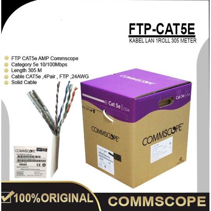 Kabel Lan AMP Commscope FTP Cat5e WHITE 219413-2 305m - FTP / STP CAT 5E
