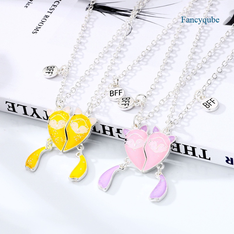 Fancyqube 2pcs Kalung Choker Desain Kartun Rubah Untuk Anak Perempuan