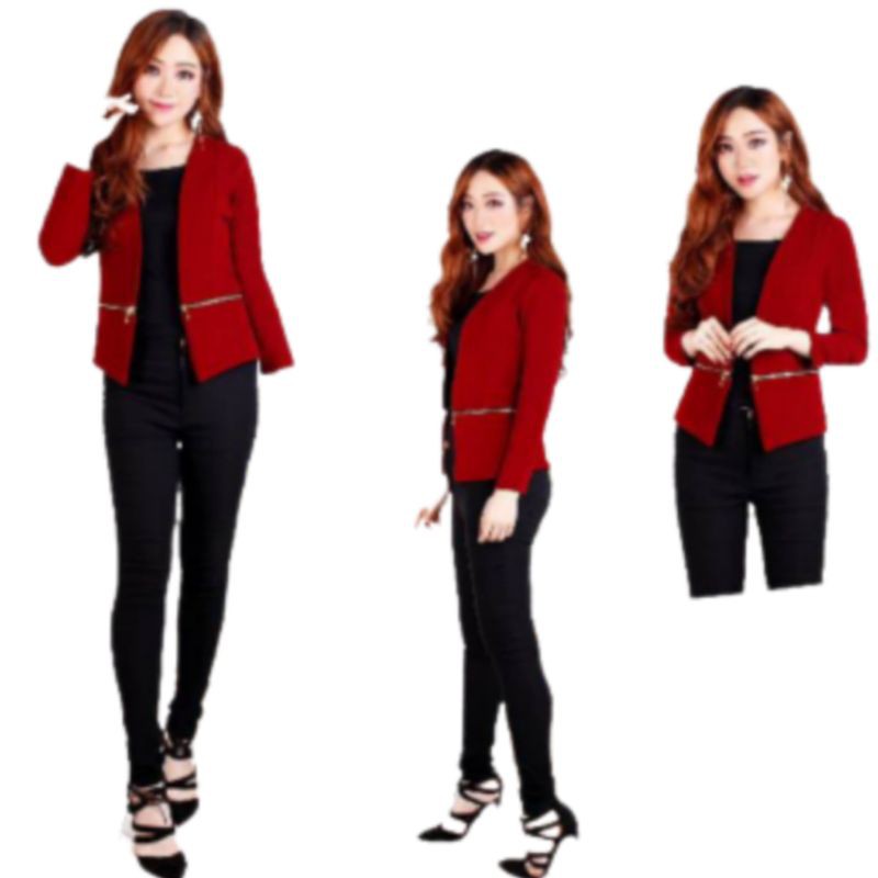 Jas Vaganza Blazer Wanita Modern Blazer Korea Blazer Semi Formal Blazer Santai Blazer Polos Blazer S