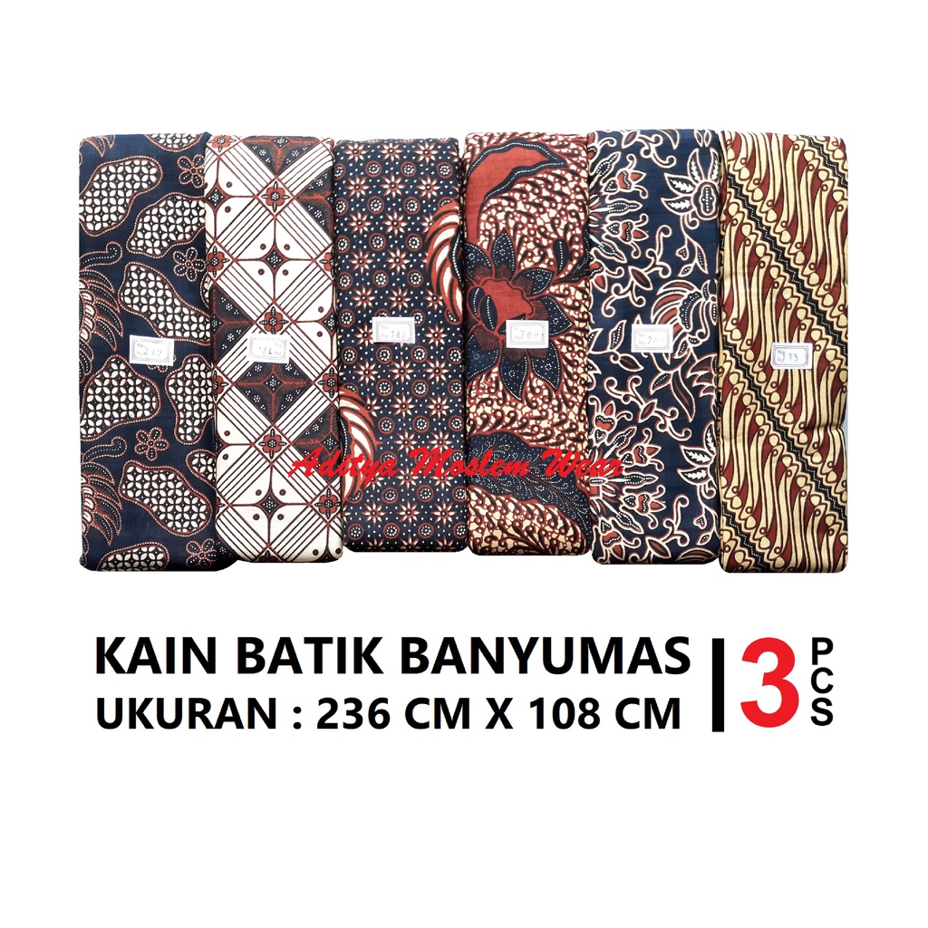 PAKET HEMAT 3 PCS KAIN PANJANG / KAIN JARIK BATIK BANYUMAS / KAIN SAMPING KEBAT PANJANG