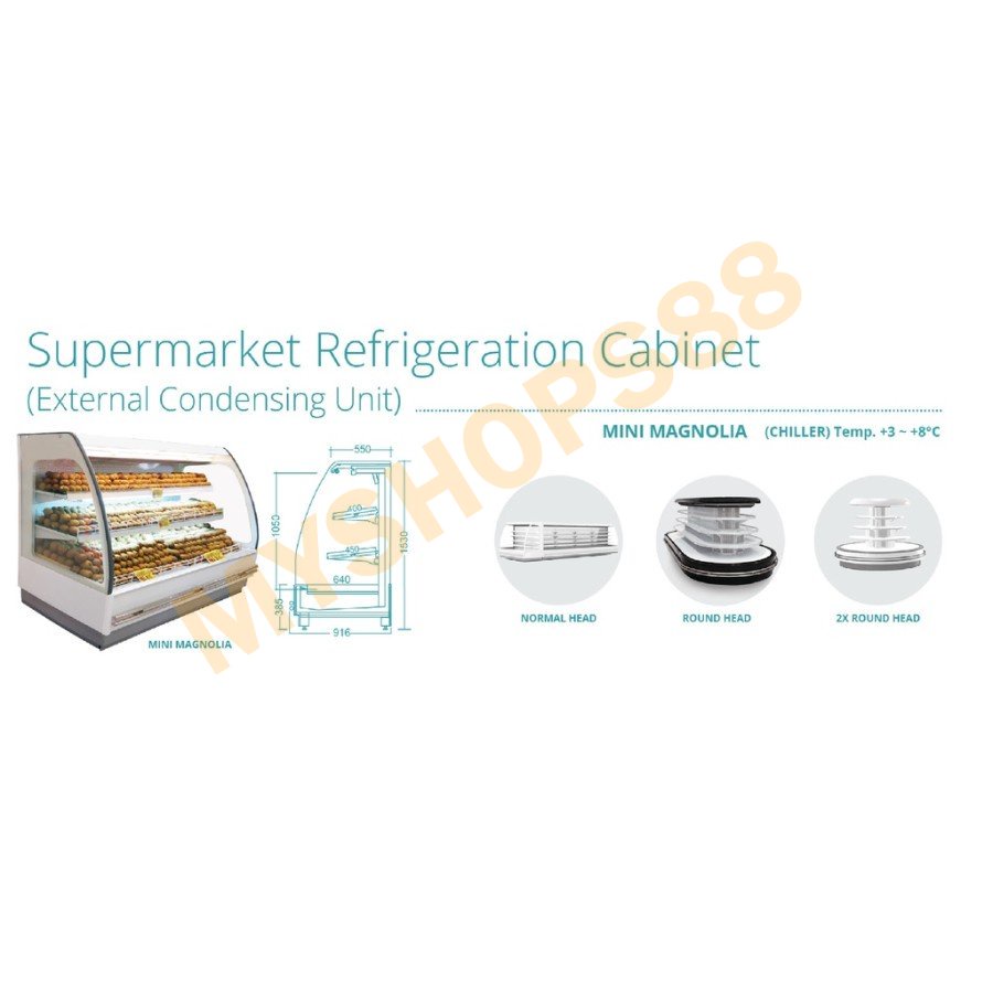 SUPERMARKET REFRIGERATION CABINET MINI MAGNOLIA HEAD