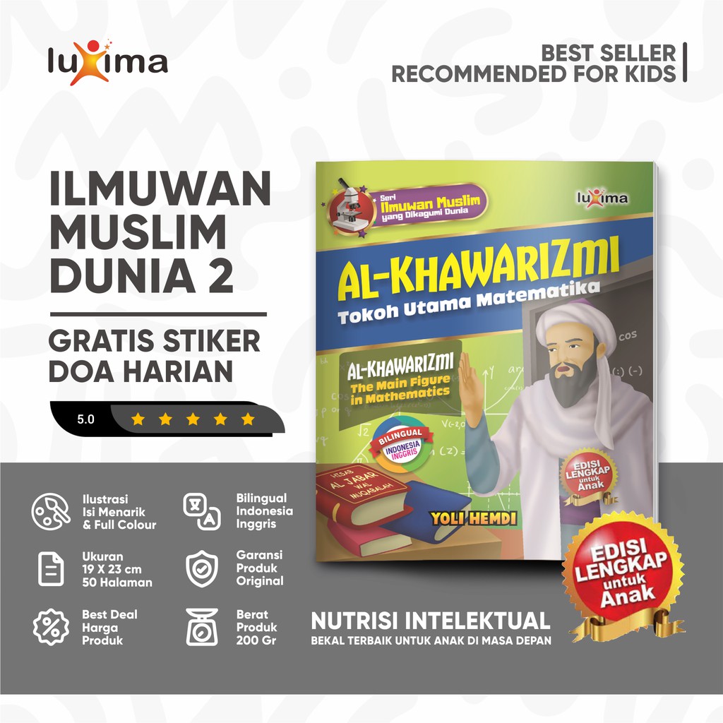 Kisah Al Khawarizmi Tokoh Utama Matematika - Seri Ilmuwan Muslim 17 / Buku Cerita Bergambar Bilingua