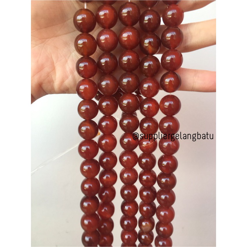 red carnelian natural Stone batu manau garnet agate merah 14mm akik aksesoris fashion hobby maroon