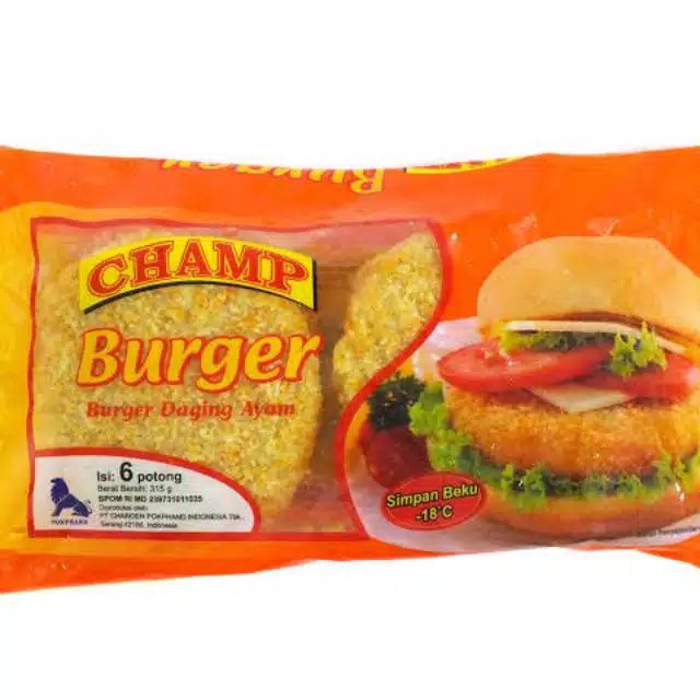 

CHAMP BURGER AYAM 6 PCS / DAGING BURGER