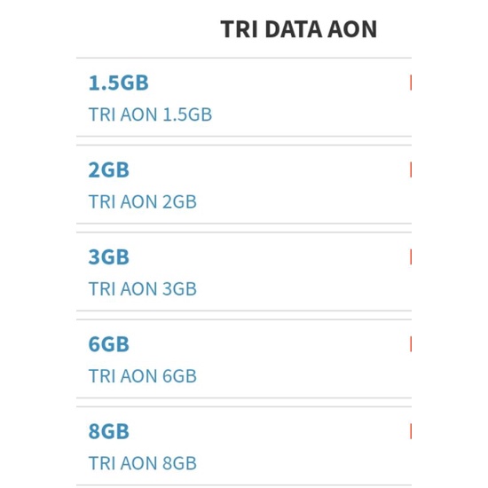 isi ulang paket data tri aon murah