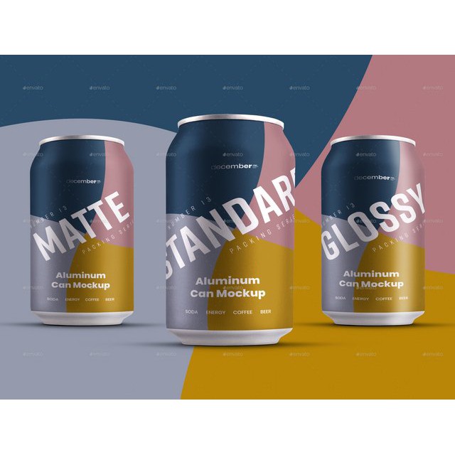 8 Mockup Aluminium Can 330 MI With Water Drops - Photoshop