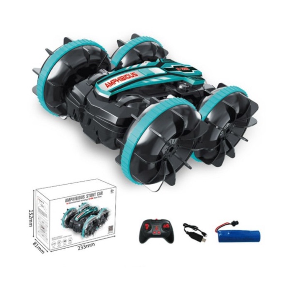 

2 ~ AMPHIBIOUS Hijau Amphibi 4WD CAR 1 RC STUNT Anak Berkualitas Mainan Promo in - Mobil