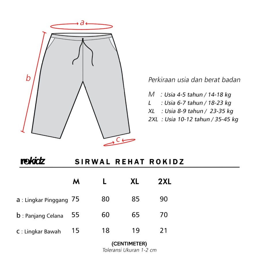 Sirwal Rehat ROKIDZ Celana Panjang Sirwal Anak Laki-Laki