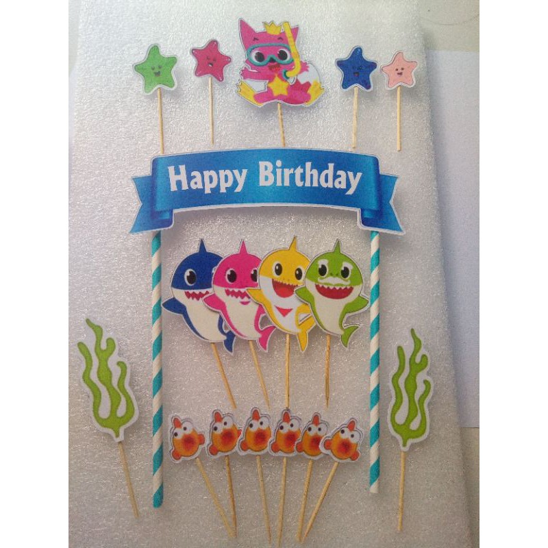 Topper cake/Hiasan kue ulang tahun Baby Shark