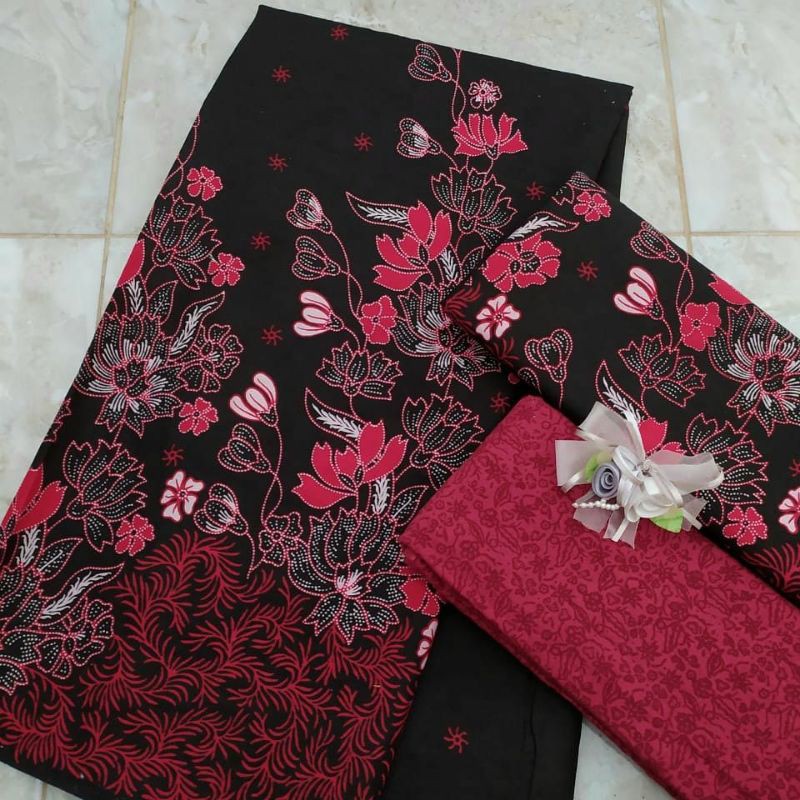 Kain Batik Jarik Kebaya Coupe Set Embos Katun Primis Sogan Lawasan Seragam Bridesmaid Wanita S.34