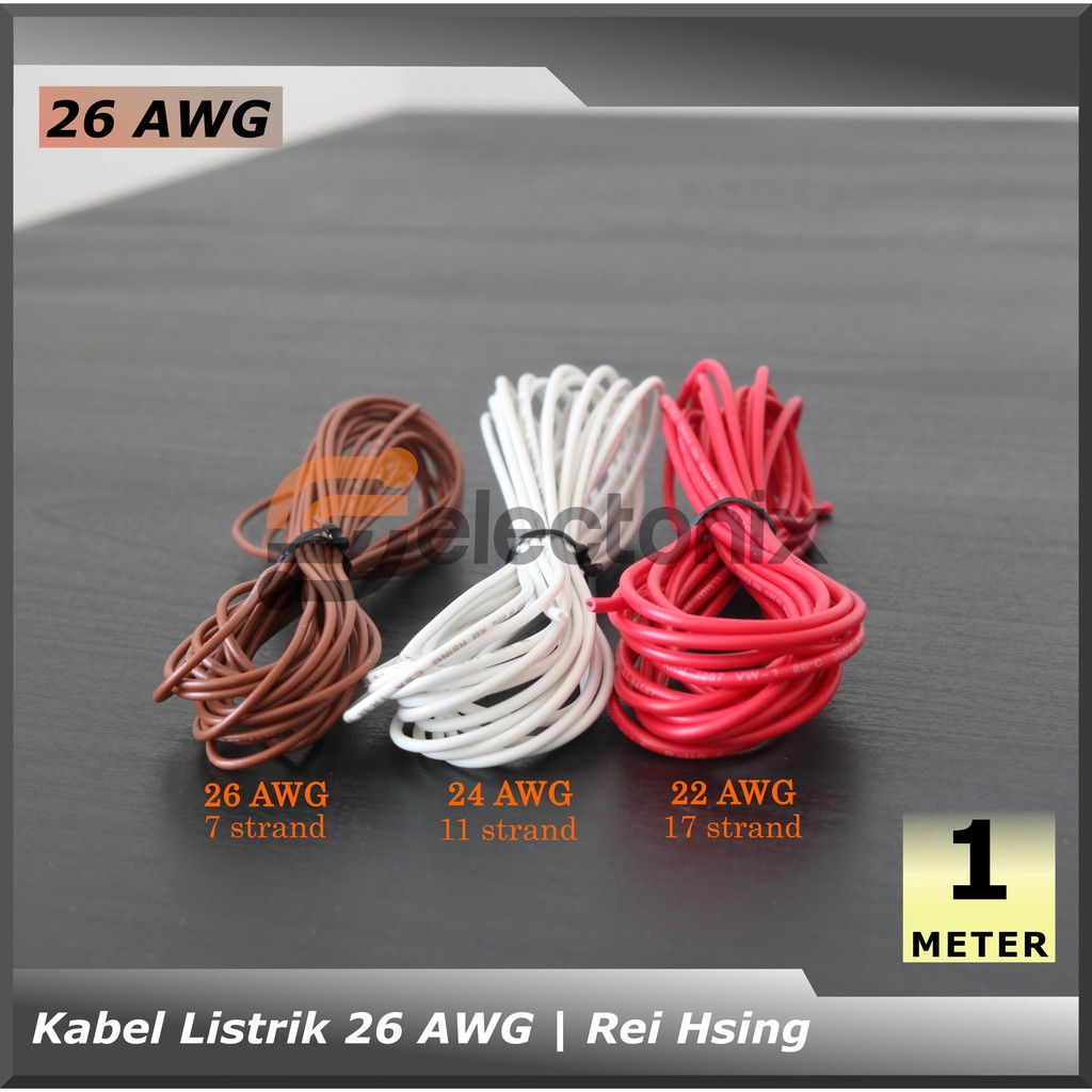 Kabel Listrik 26 AWG | Rei Hsing UL1007 [100m]