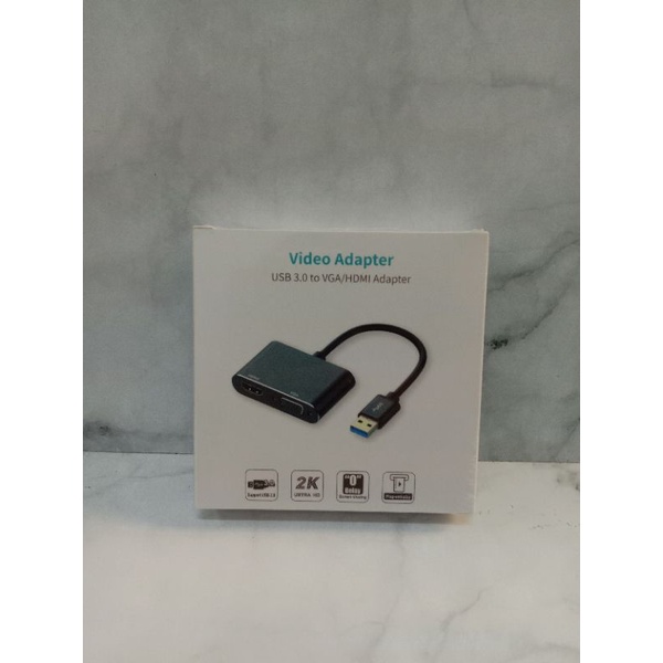 Kabel Converter Adapter USB 3.0/2.0 To HDMI/VGA 2 in 1 1080p