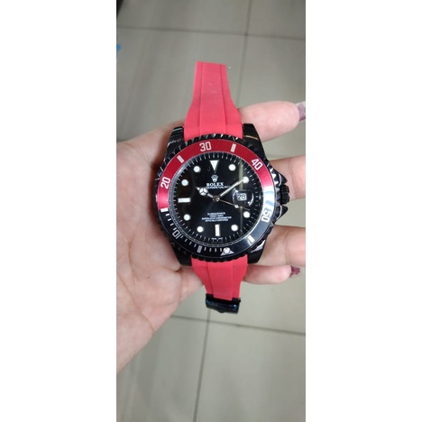 PROMO JAM TANGAN PRIA ROLEX RX-7465 TALI KARET TANGGAL AKTIF