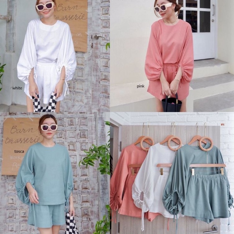 set stelan korean import / oneset korea vintage retro bangkok / one set impor korea / setelan cottto
