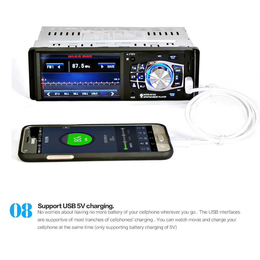 AMPrime Tape Audio Mobil Media Player LCD 4.1 Inch plus kamera parkir Rear Camera - 4012B MP3 MP4 MP5 Player tape mobil audio video music payer video player Bluetooth Autoradio Auto Audio Stereo MP5 player 4.1 Inch Car Radio FM 1 Din radio cassette player