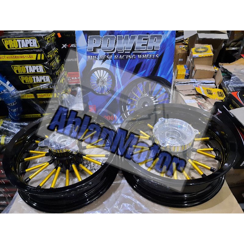 Velg Andong Power Nmax old Depan&Belakang  Balck-gold &Balck-Red
