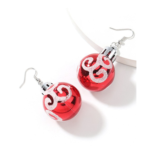 LRC Anting Gantung Fashion Ball Pattern Resin Pattern Light Ball Earrings P22668