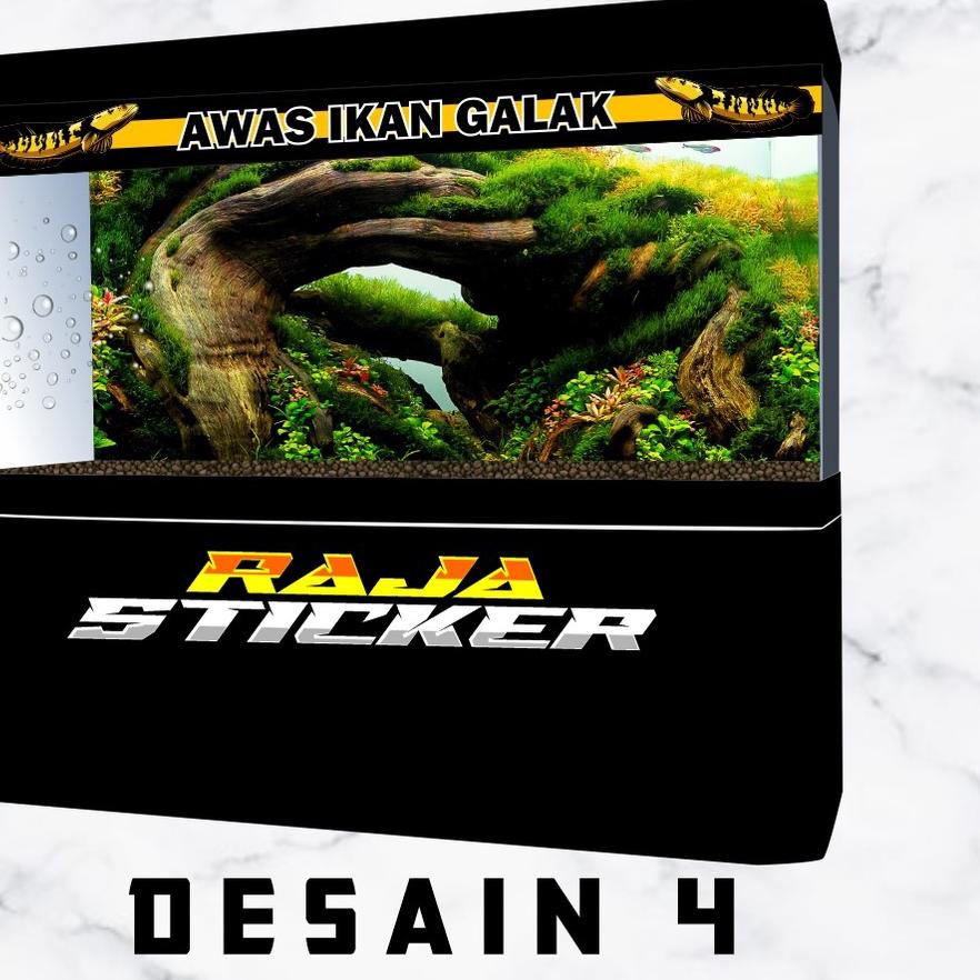 Harga Baru Stiker Aquarium Channa MARU YELLOW SENTARUM snake head Ikan Galak STICKER Kaca Aquarium P