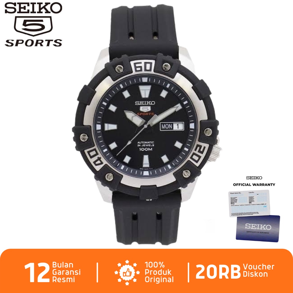 Seiko 5 Sports SRP475 Jam Tangan Pria Seiko 5 Automatic SRP475K1 Rubber Strap