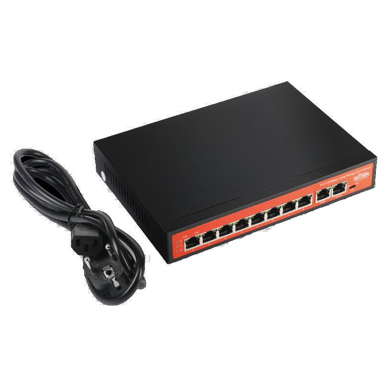 Wi-Tek WI-PS210 10-Port 48V 100Mbps PoE Switch with 8-Port PoE Witek