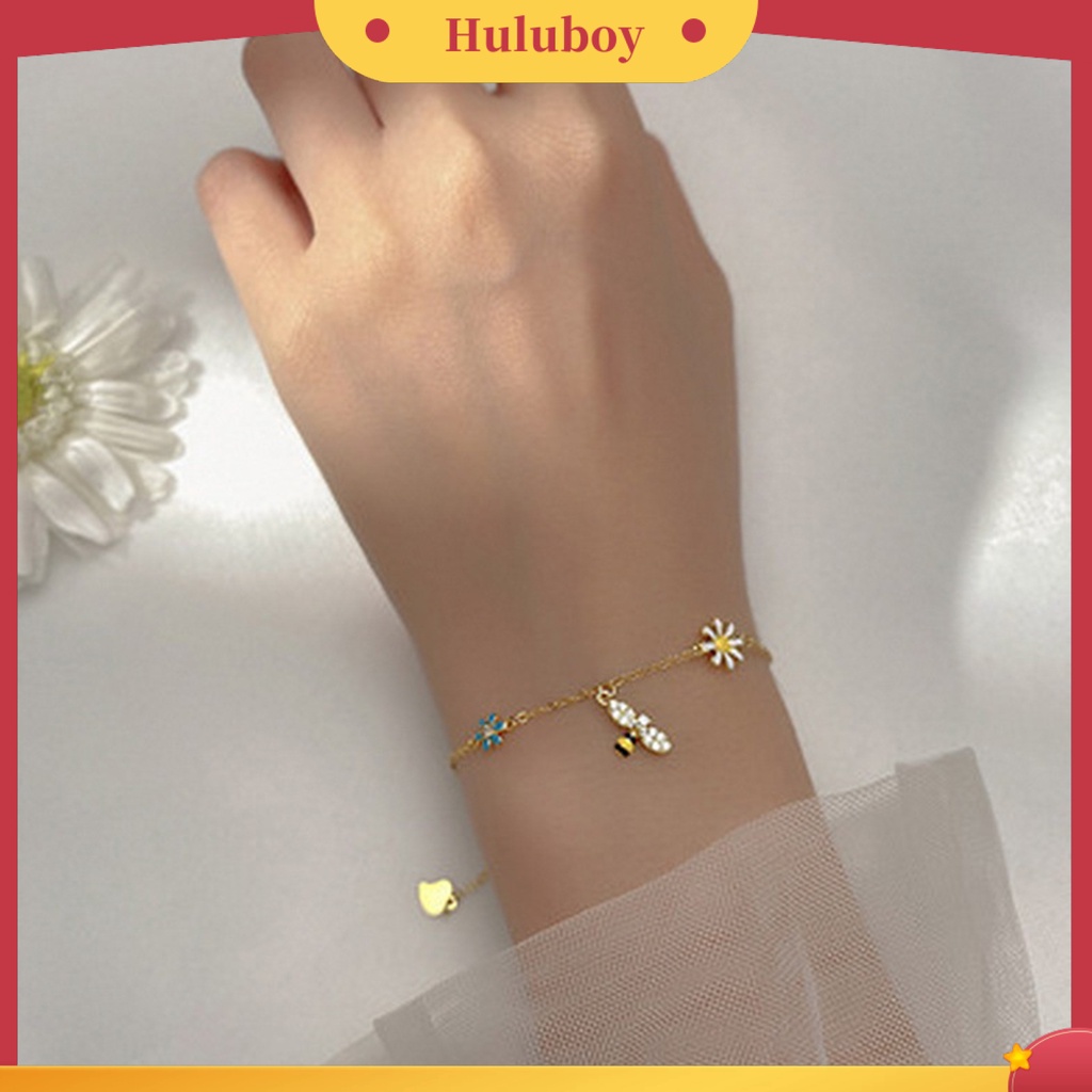 Hu Hu Hu Hu Hu Alat Bantu Pasang Kacamata♡ Gelang Bangle Dengan Liontin Bunga Lebah Untuk Hadiah Ulang Tahun Wanita