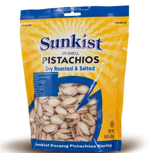 

SUNKIST DRY ROASTED PISTACHIO 454 GR