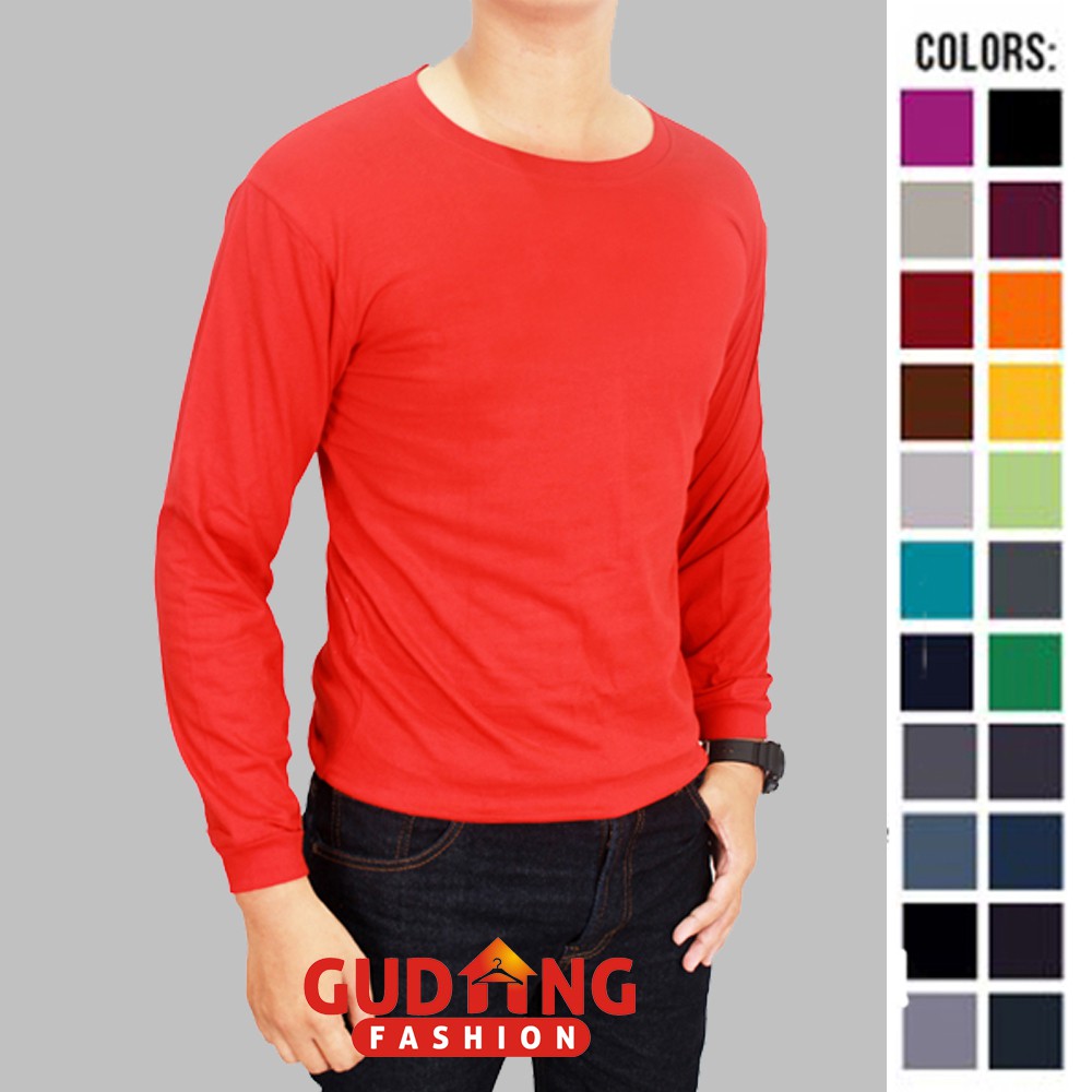 Kaos Polos Panjang Bahan Katun - Banyak Pilihan Warna POL (COMB)