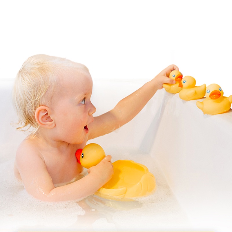 Bebek mainan mandi bayi/Satu besar tiga kecil/MAINAN MURAH BAYI BALITA ANAK BEBEK KARET/HIU KARET/CUTE HAMMER BUNYI LUCU KOLAM SPA BABY  L53