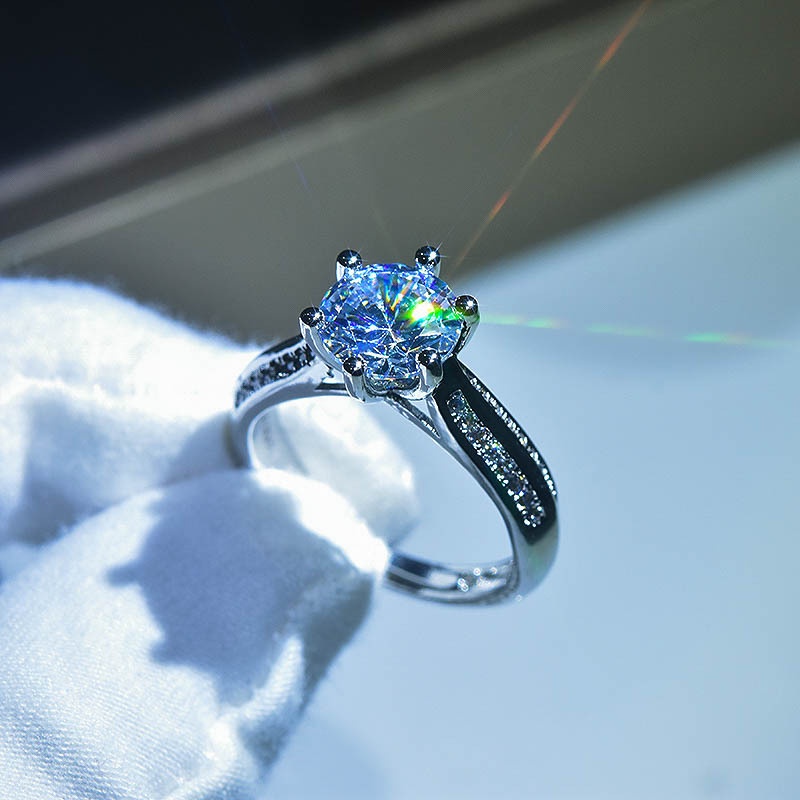 Fashion Pt950 Diamond Ring Elegant Ring