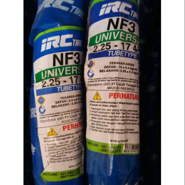  Ban  IRC  NF3 225 Ring 17 non tubeless Kembang  Lurus Classic 