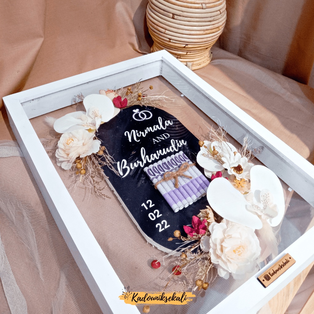 Mahar Acrylic Custom 37 cm Mahar Pernikahan Rustic - Seserahan Wedding by kadouniksekali