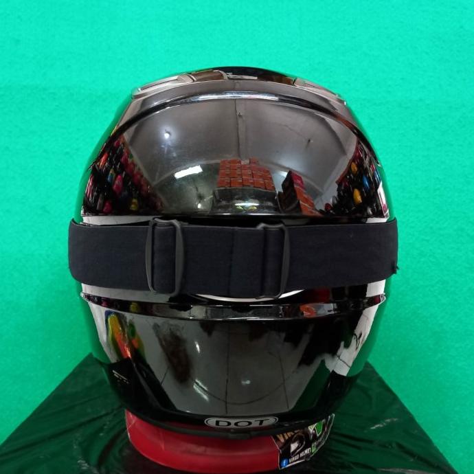 Kyt Helm Cross Solid Black Glossy ++ Kecamata Gogle Termurah