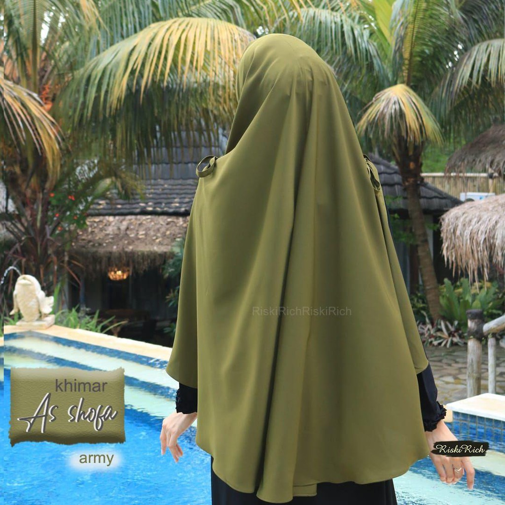 Riskirich Asshofa Vol 2.0 Khimar Instan Syari Pet Antem Jilbab Cantik Kekinian