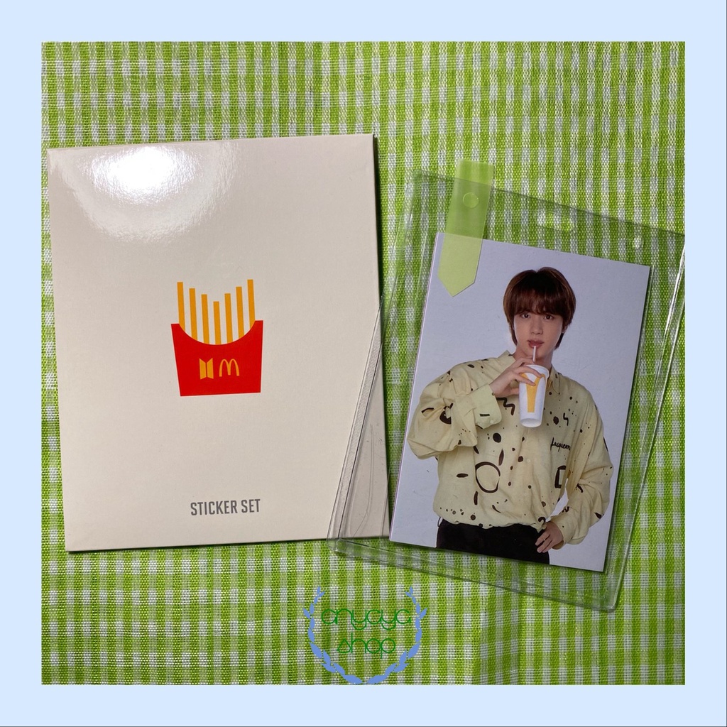 [READY STOCK] BTS MCDONALDS PHOTO CARD JIN MCD PC SEOKJIN WITH STICKER SET
