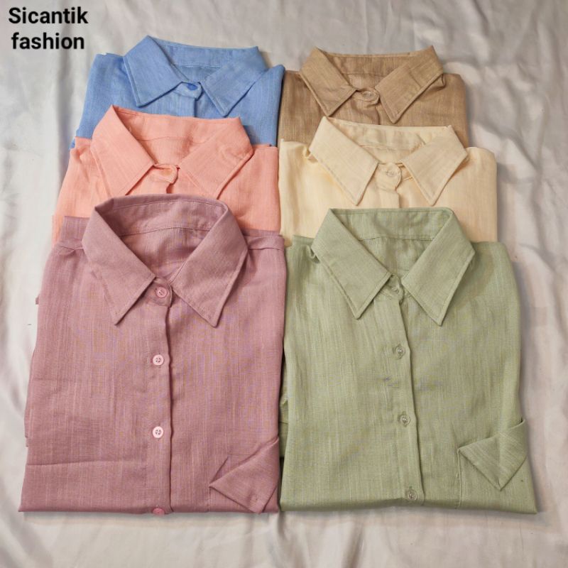 Saku Kemeja Wanita/Blus kemeja linen 2021 Kualitas tinggi Wanita/Atasan wanita kantor Wanita chic lengan panjang-4