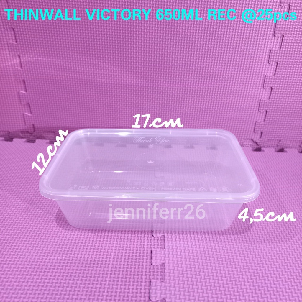 Thinwall food container 650ml victory/ Kotak Makan Bening / Mangkok plastik / Mangkok