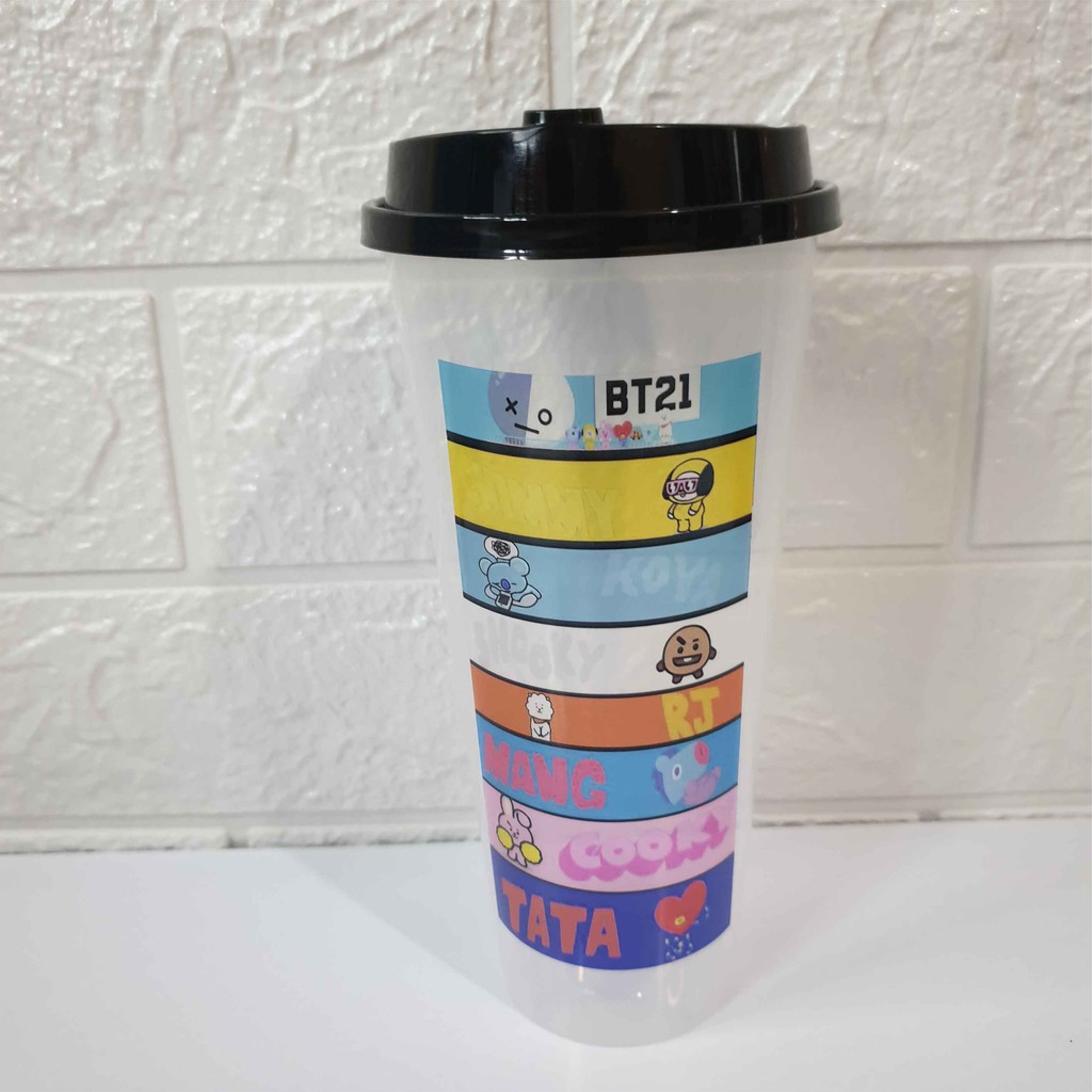 Gelas Reusable Cup Karakter Kartun Kpop