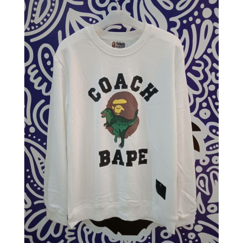 Sweater Bape X Coach Rexy Crew Neck - White