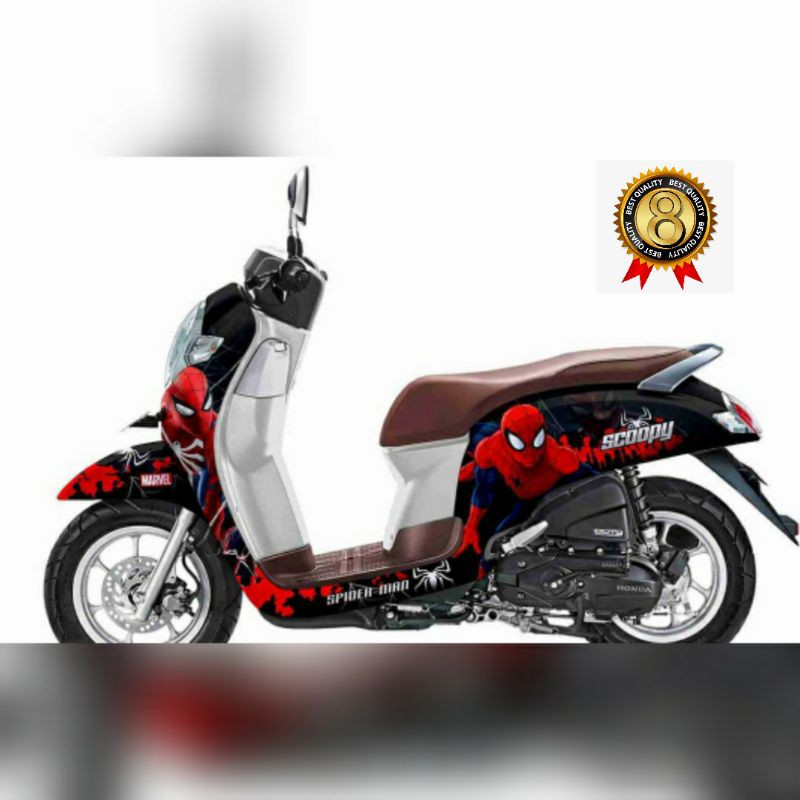 Stiker Decal Scoopy Spiderman Variasi black kode 766