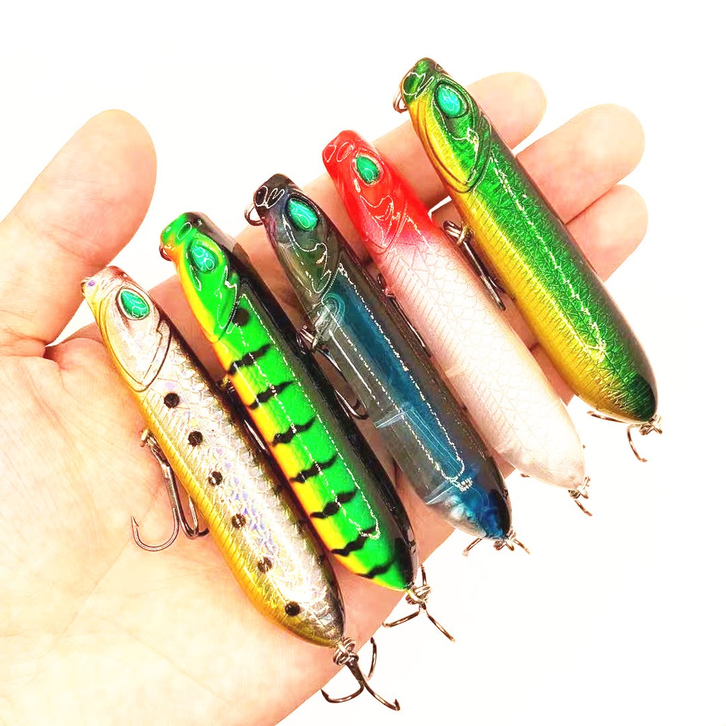 Shengyao 1Pcs New Popper Umpan Pancing Fishing Lure Minnow 8cm 12g Swimbait Bass Wobbler Kail Floating Bait Tackle