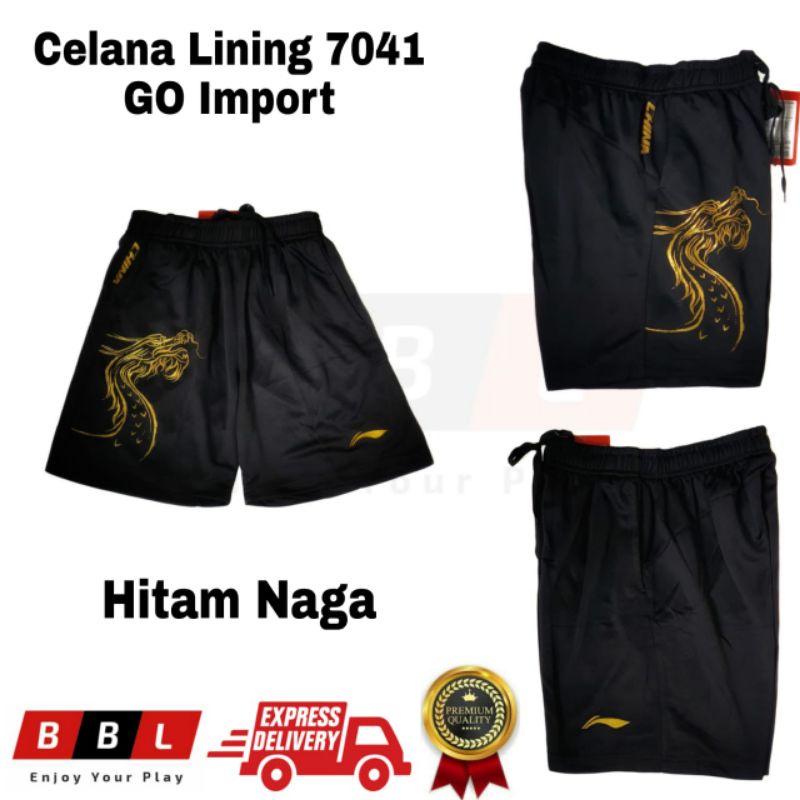 Celana Badminton Lining 7041 hitam GO Import Celana Bulutangkis Lining Grade Ori Murah Celana pendek