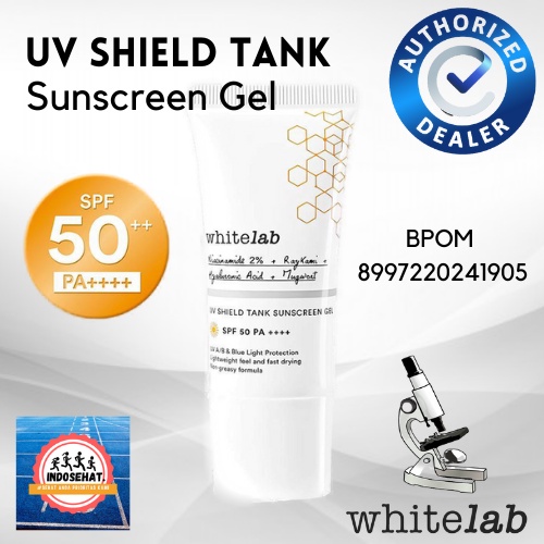 WHITELAB UV Shield Tank Sunscreen Sunblock Gel SPF 50 - Tabir Surya Pelindung Matahari Kulit Wajah