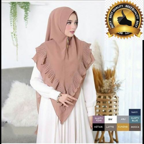 Khimar hijab syari  jilbab instan kerudung PLISKET CERUTTY BABYDOLL